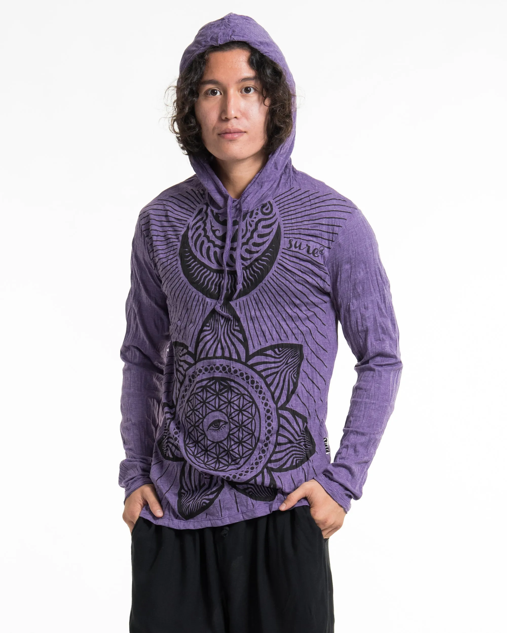 Unisex Sacred Geometry Mandala Hoodie in Purple