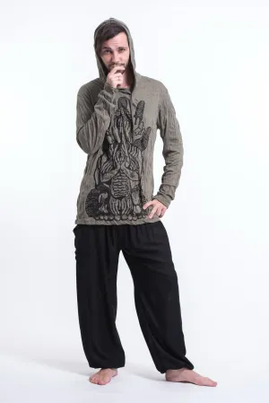 Unisex See No Evil Buddha Hoodie in Green
