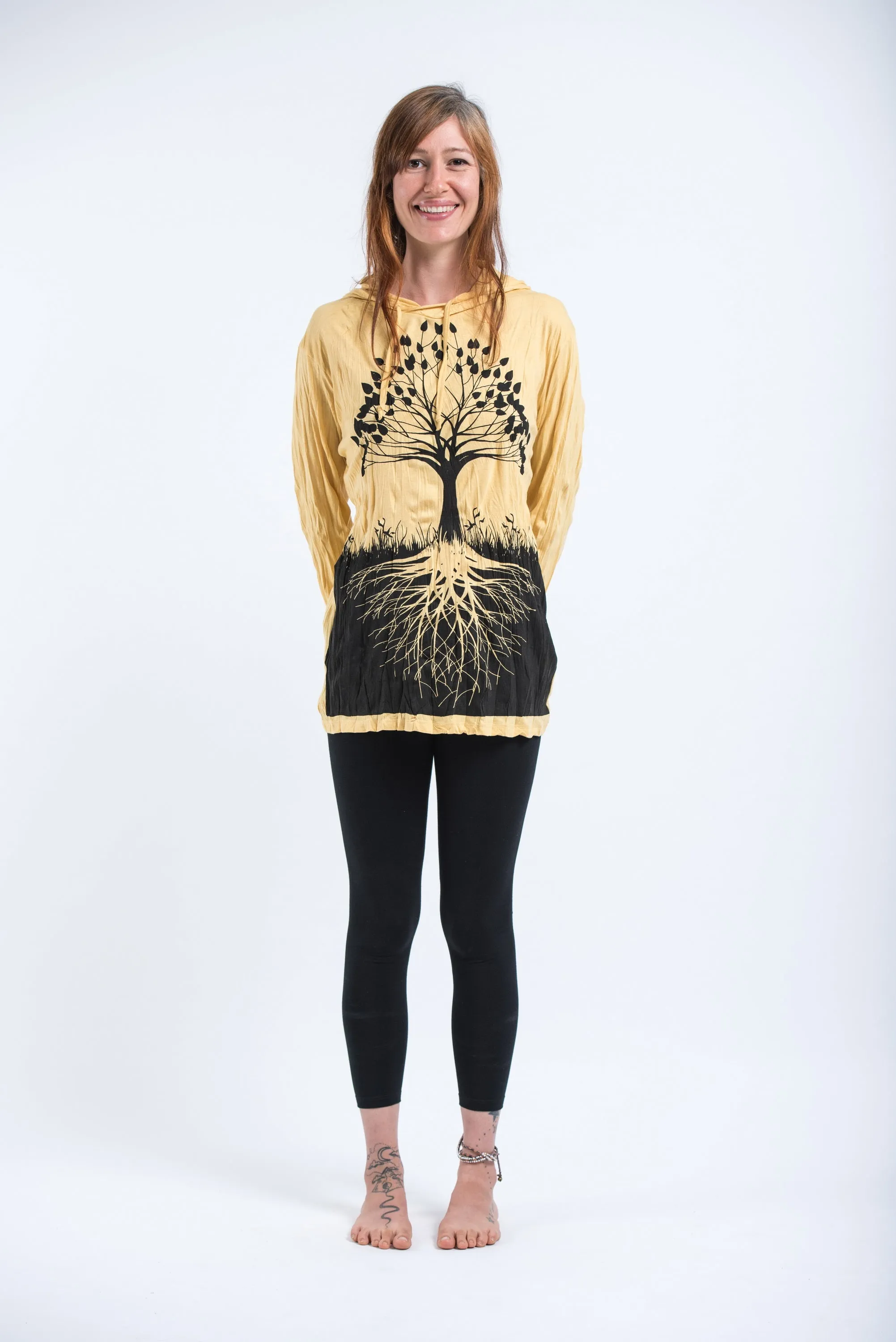 Unisex Tree of Life Hoodie in Yellow