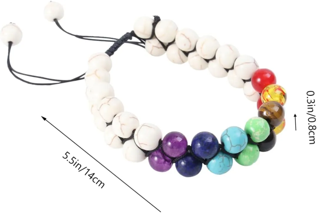 VALICLUD Frosted Double Woven Bracelet Bracelets for Women Woven Bracelets Chakra Stones Bracelets Double Braided