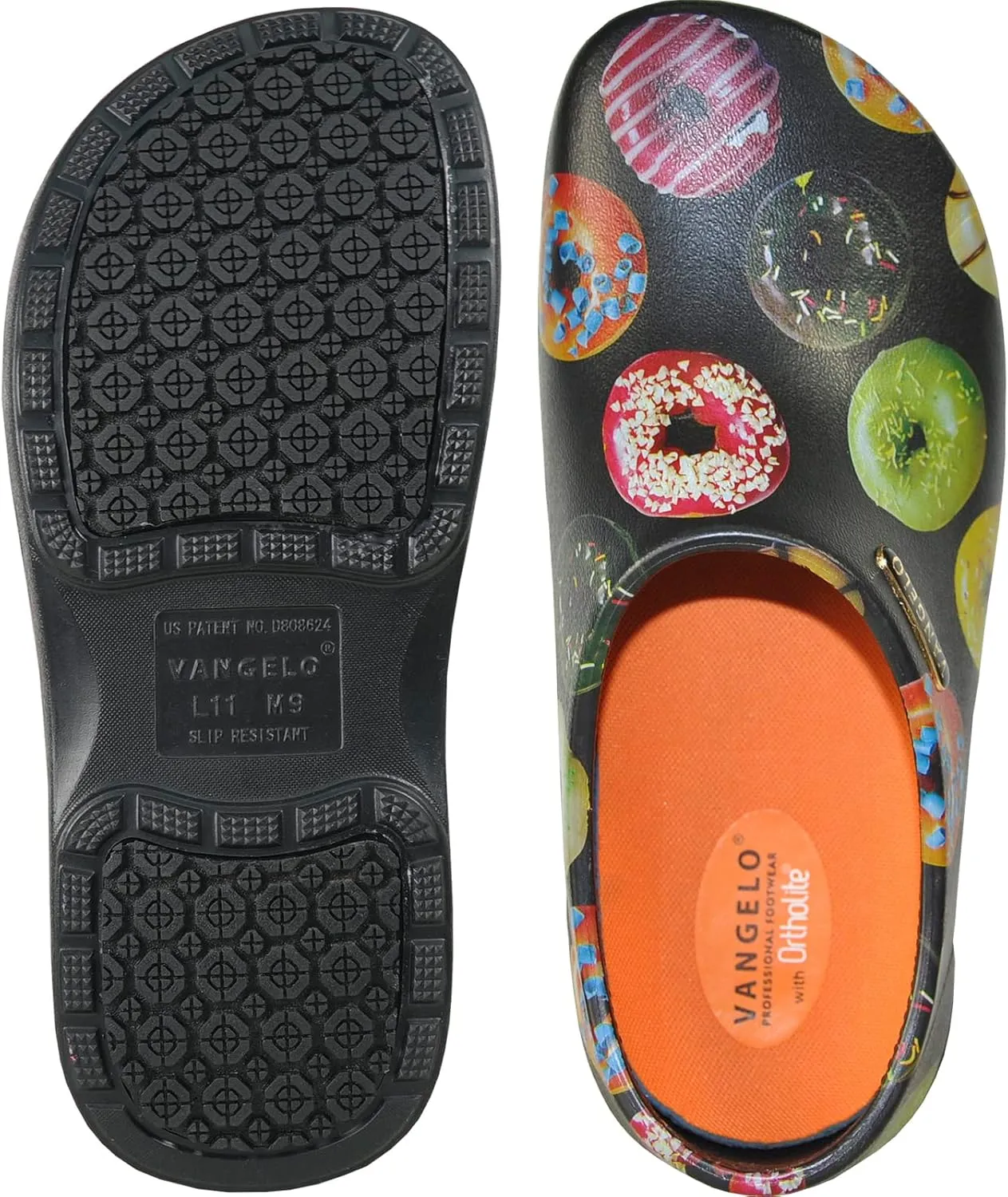 VANGELO Professional Slip Resistant Clog Waterproof Women Work Nurse Shoe Chef Shoe Carlisle Black Lime White Multicolor