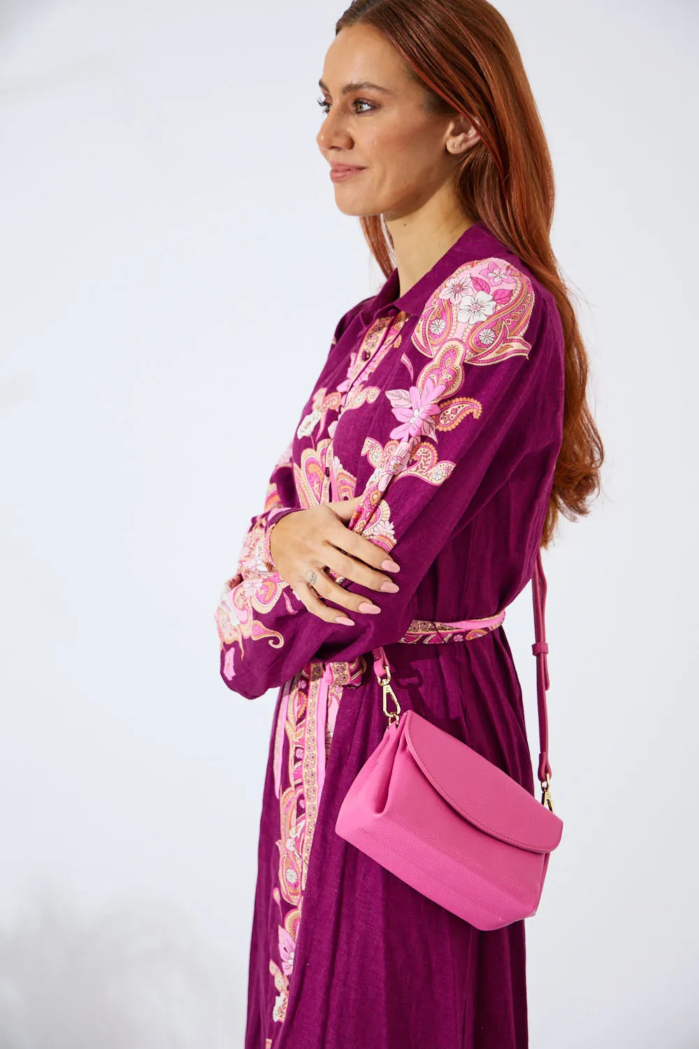 Vegan PU Leather Malibu Crossbody - Bubblegum