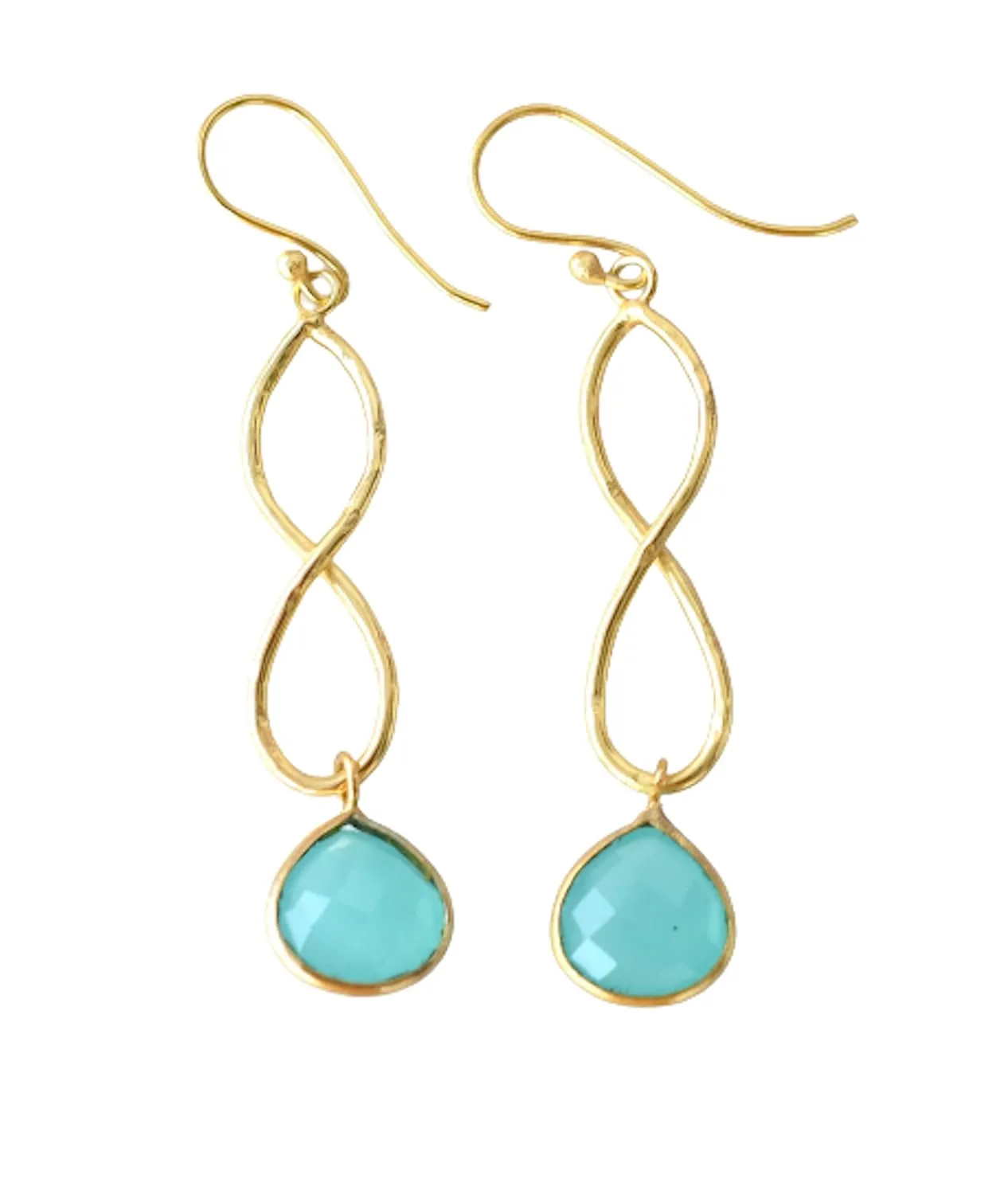 Veracity Jewelry Aqua Chalcedony Earrings - Personalized gifts for women - Dangle Earrings - Earrings for Girls - Bridesmaid gifts- Gold Earrings - Wedding Earrings - Minimalist Earrings - VE-453