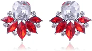 Vintage Rhinestone Cluster Earrings Crystal Cluster Stud Earring for Women Sparkly Cluster Rhinestone Earrings Wedding Bridal Prom Formal Party Gifts Jewelry Collections