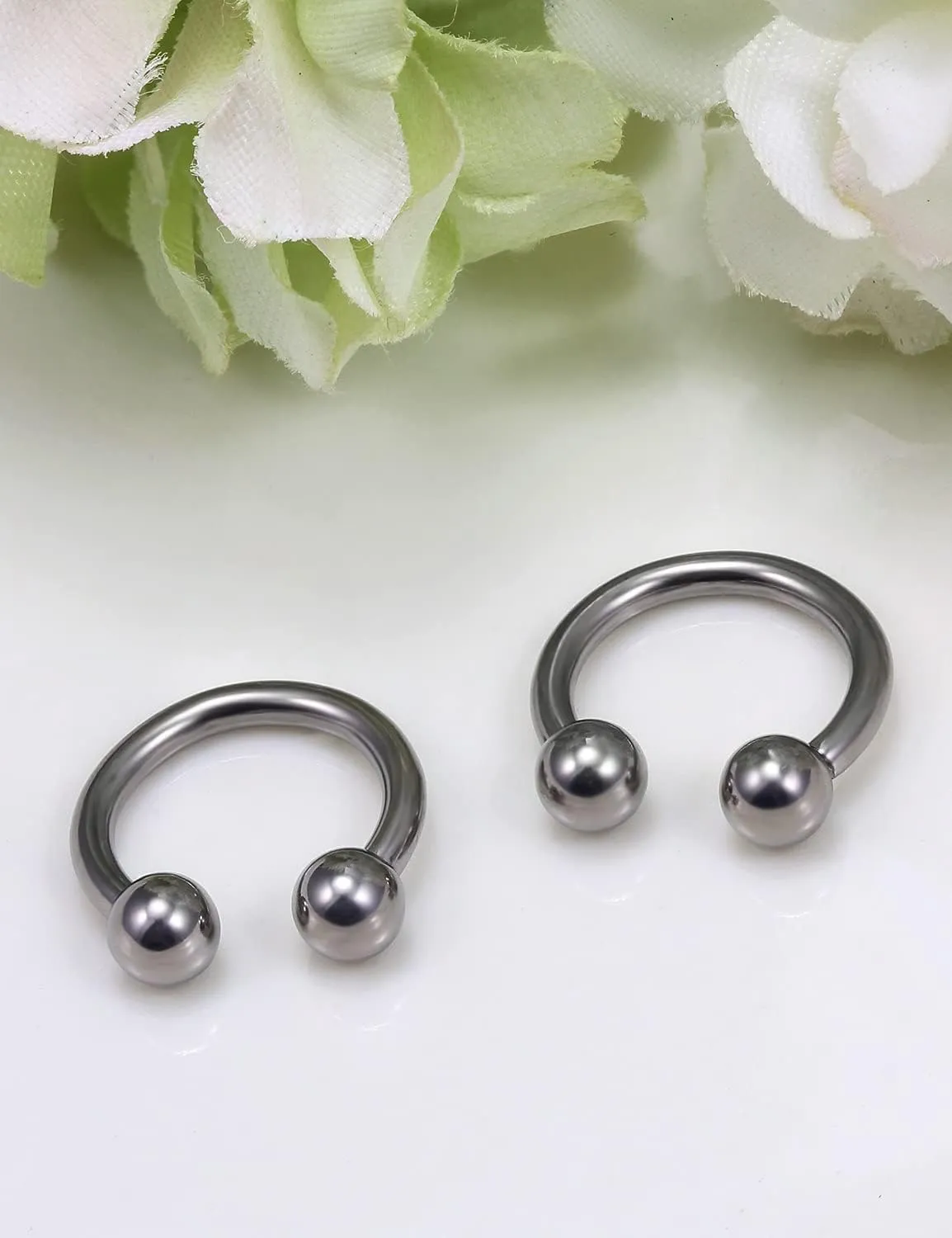 Vsnnsns Titanium Septum Rings 14G & 16G - Horseshoe & Snake Bite Piercing Jewelry for Women & Men - 8MM to 16MM
