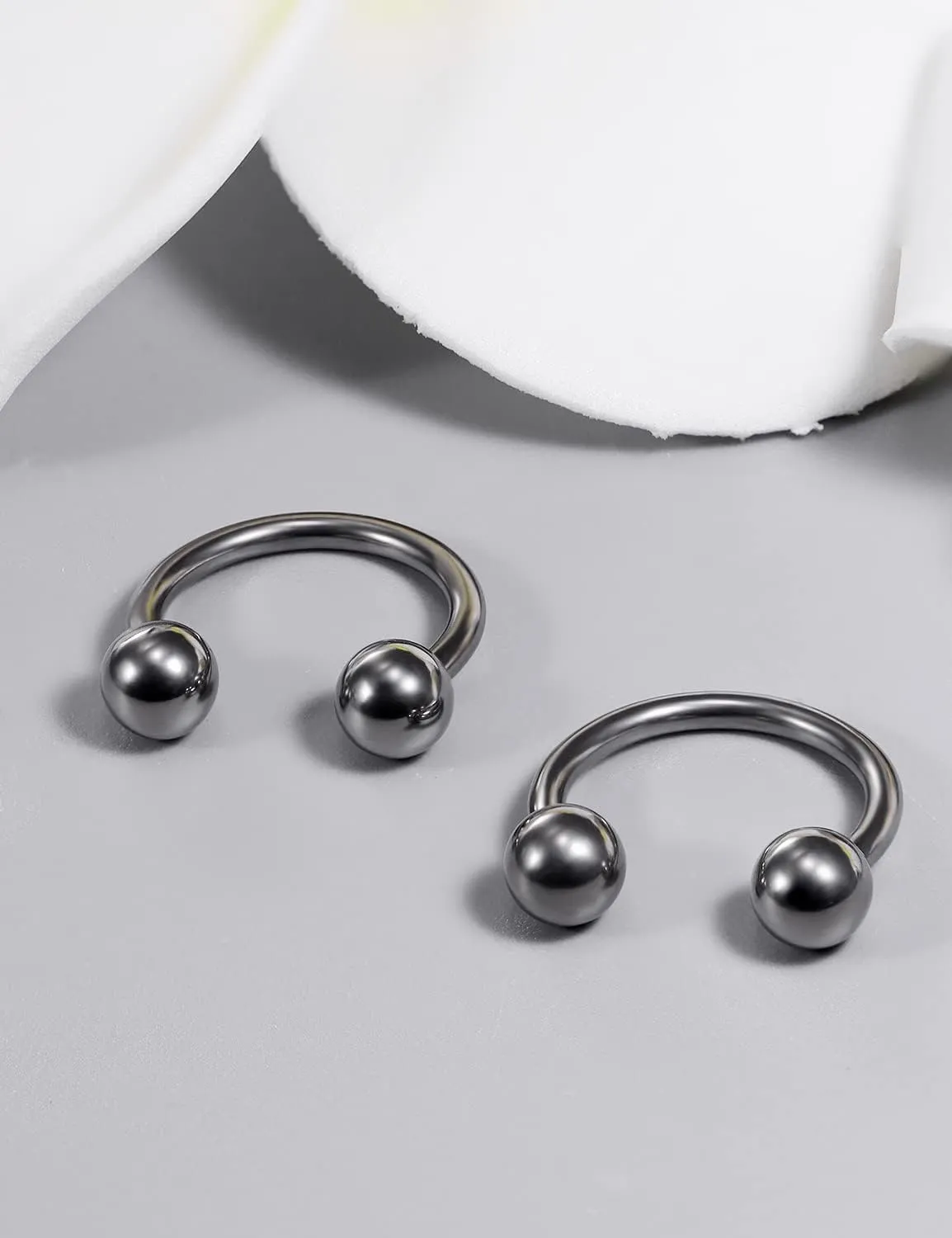 Vsnnsns Titanium Septum Rings 14G & 16G - Horseshoe & Snake Bite Piercing Jewelry for Women & Men - 8MM to 16MM
