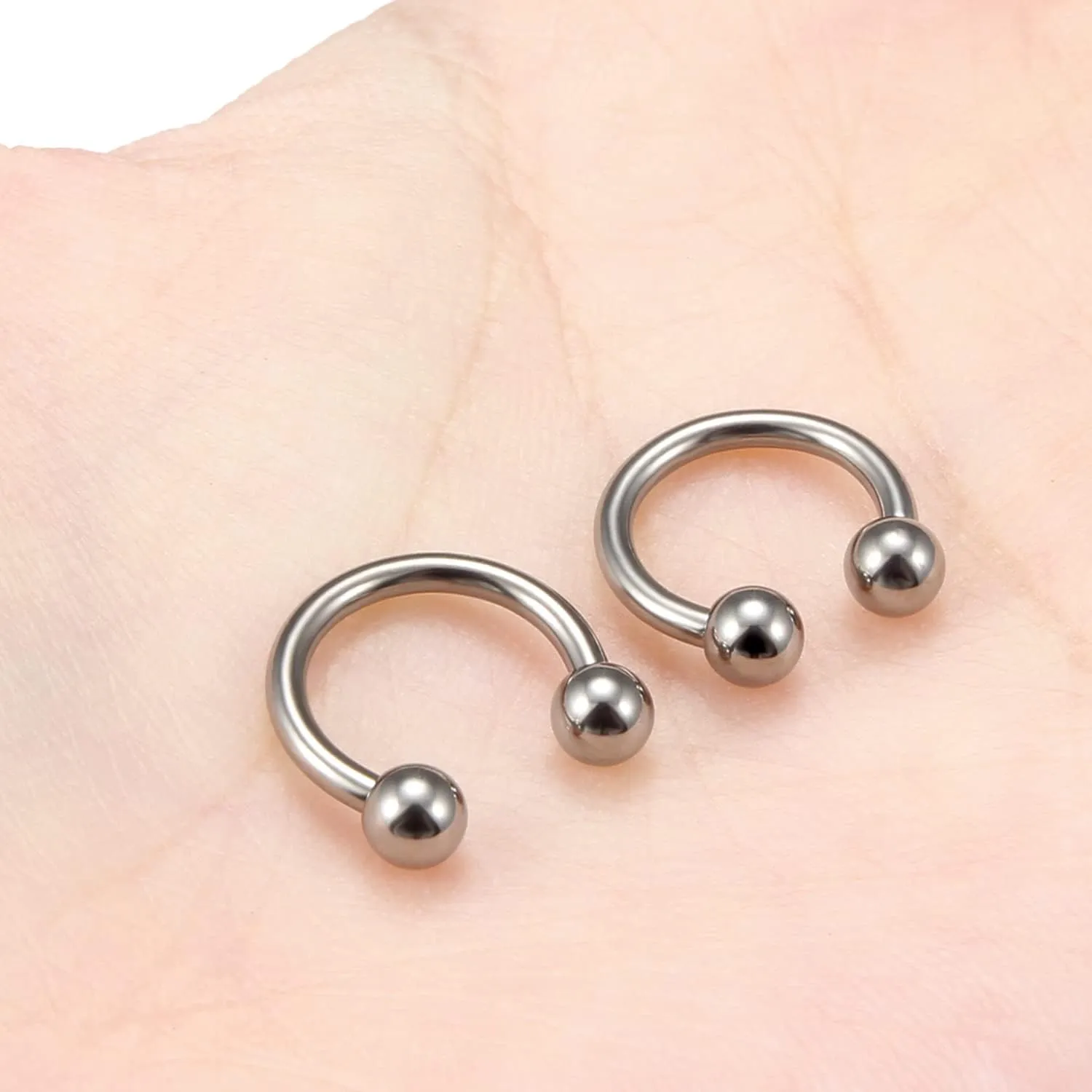Vsnnsns Titanium Septum Rings 14G & 16G - Horseshoe & Snake Bite Piercing Jewelry for Women & Men - 8MM to 16MM