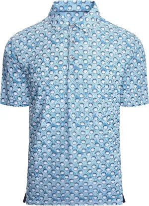 WARHORSEE Mens Golf Shirt Short Sleeve Super Stretch Printed Golf Polo Moisture Wicking Dry Fit Polo Shirts for Men