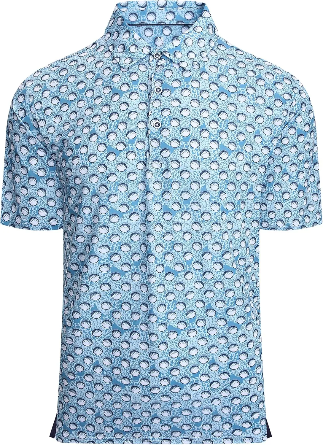WARHORSEE Mens Golf Shirt Short Sleeve Super Stretch Printed Golf Polo Moisture Wicking Dry Fit Polo Shirts for Men