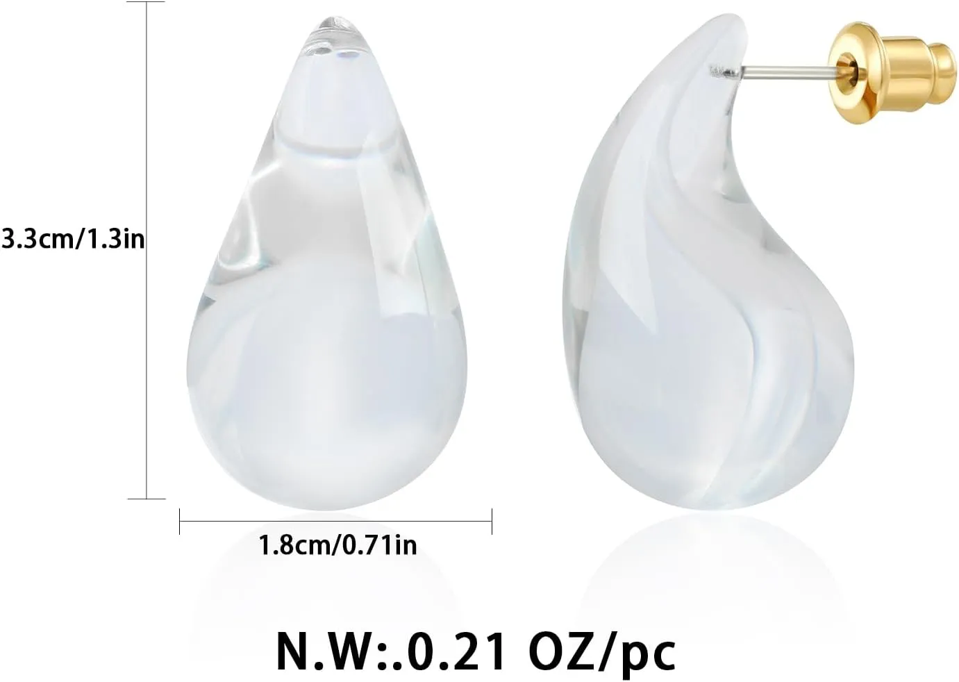 Waterdrop Teardrop Earrings - Chunky, Four Color Dupes Perfect for Holidays