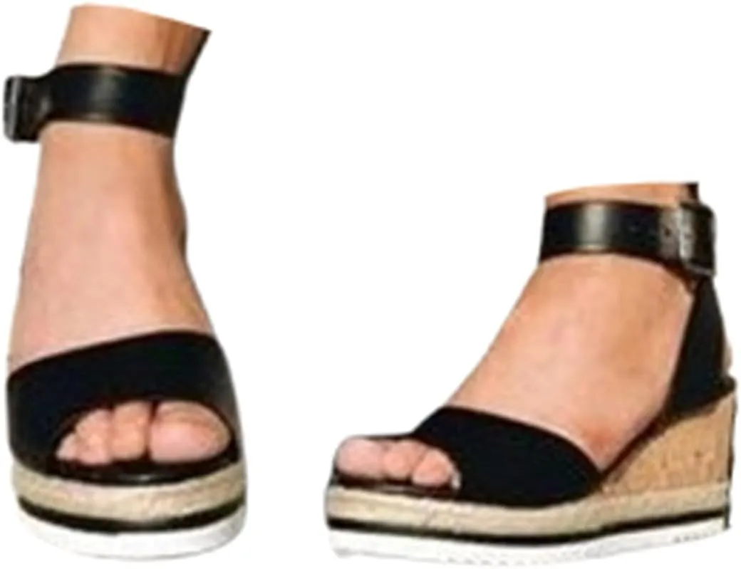 Wedge Orthopedic Sandals for Women Open Toe Buckle Ankle Strap Platform Sandals Comfortable Summer Arch Support Shoes