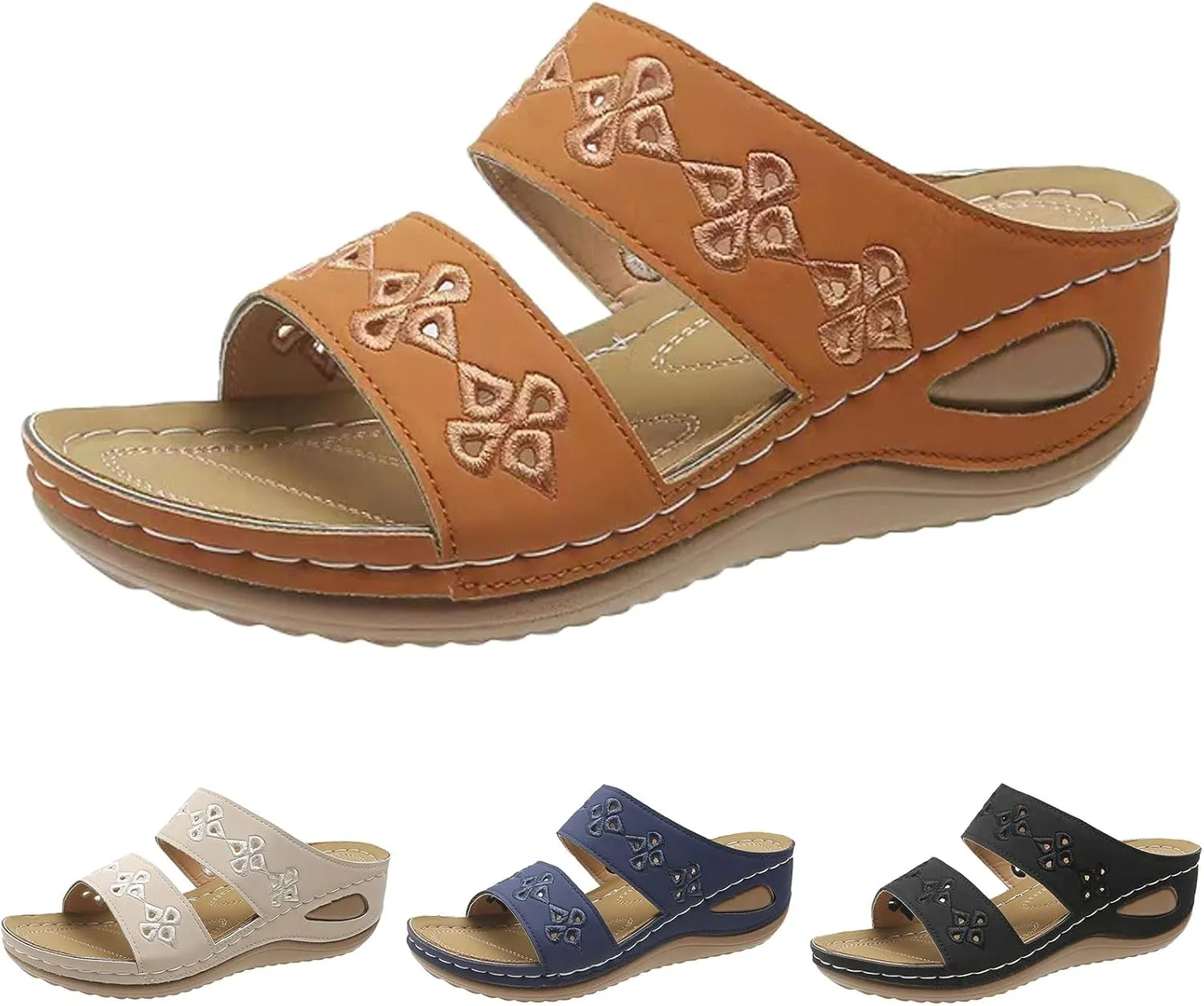 Wedges for Women Womens Flats Womens Casual Slip on Summer Wedge Sandals Dress Sandals Classic Wedge Heels Summer with Arch Support
