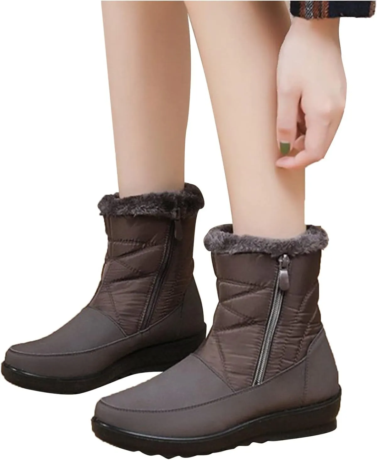 Winter Boots for Women Waterproof Snow Non Slip with Side Zipper Womens Winter Boots Wide Ankle Women Snow Boots 7 Wide Black Ankle Boots for Women Low Heel Winter Womens Insulated Waterproof Boots