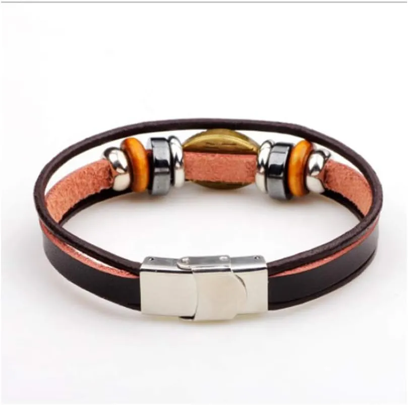Women Evil Eye Leather Bracelet Beaded Wrap Bracelet Gift Wrap for Men Cousin Niece Nephew Aunt Birthday Anniversary