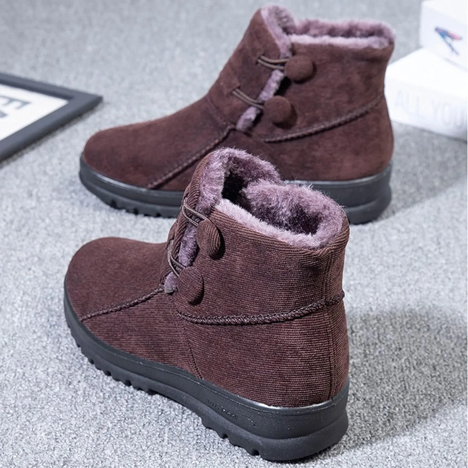 Women Snow Boots Winter Shoes with Fur Lined Warm Slip on Boots Womens Winter Boots Waterproof Tall Women's Boots Winter Womens Snow Shoes Waterproof Snow Shoes for Women Slip on