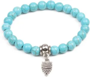 Women Vintage Turquoise Bracelets Men Couple Beaded Stretch Gift for Mum Birthday Daughter Auntie Sister Anniversary