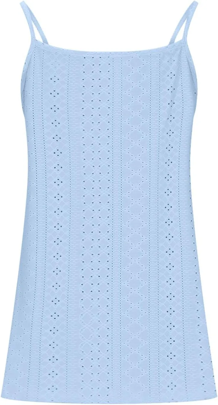 Womens Camisole Tank Tops Loose Fit Spaghetti Strap Camisole Lightweight Tank Top Summer 2025 Vacation Tops