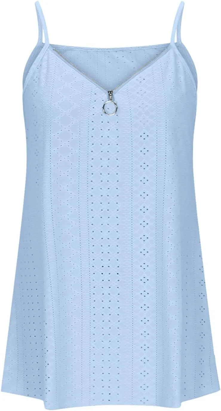 Womens Camisole Tank Tops Loose Fit Spaghetti Strap Camisole Lightweight Tank Top Summer 2025 Vacation Tops