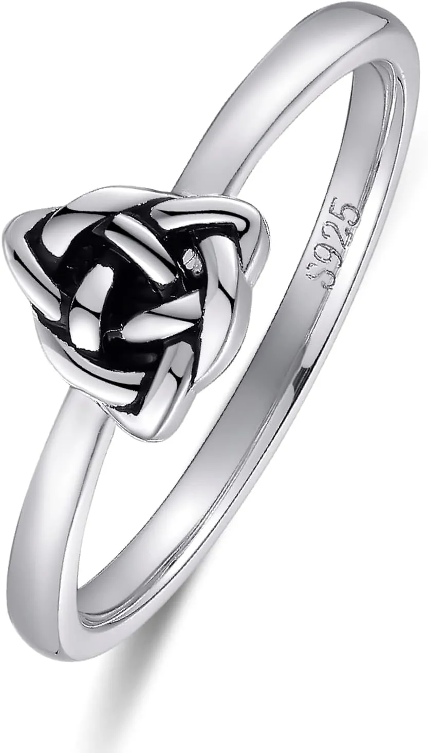 Womens Celtic Knot Rings Simple Rings 925 Sterling Silver Rings Womens Stacking Rings Vintage Statement Rings Size 5-9