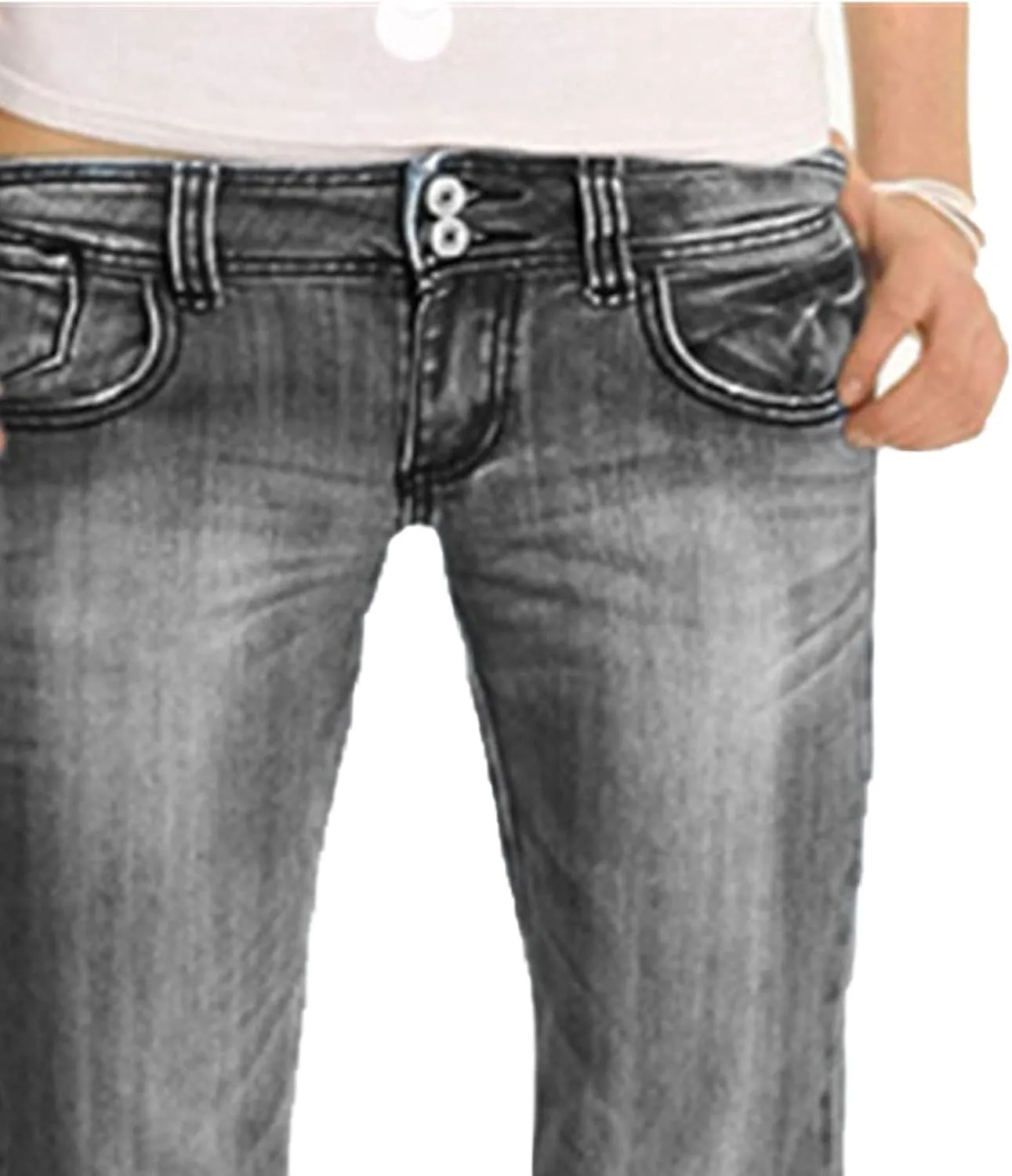 Women's Embroidered Slim Fit Jeans Retro Work Casual Denim Trousers Stretch Classic Bootcut Straight Jeans
