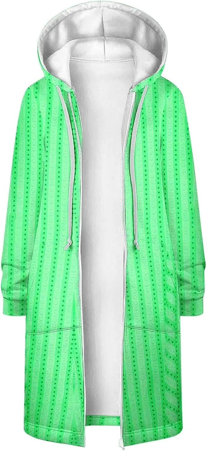 Womens Fall Jackets 2024 Vintage Striped Baggy Hoodies Long Sleeve Winter Coats Loose Fitted Tops Outerwear