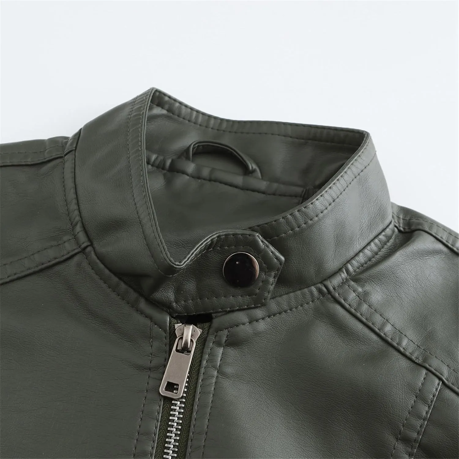 Womens Faux Leather Jacket, Casual Fashion Quilted Zip Up Suede Coat, Moto Biker Coat, Winter Outfits Clothes 2024