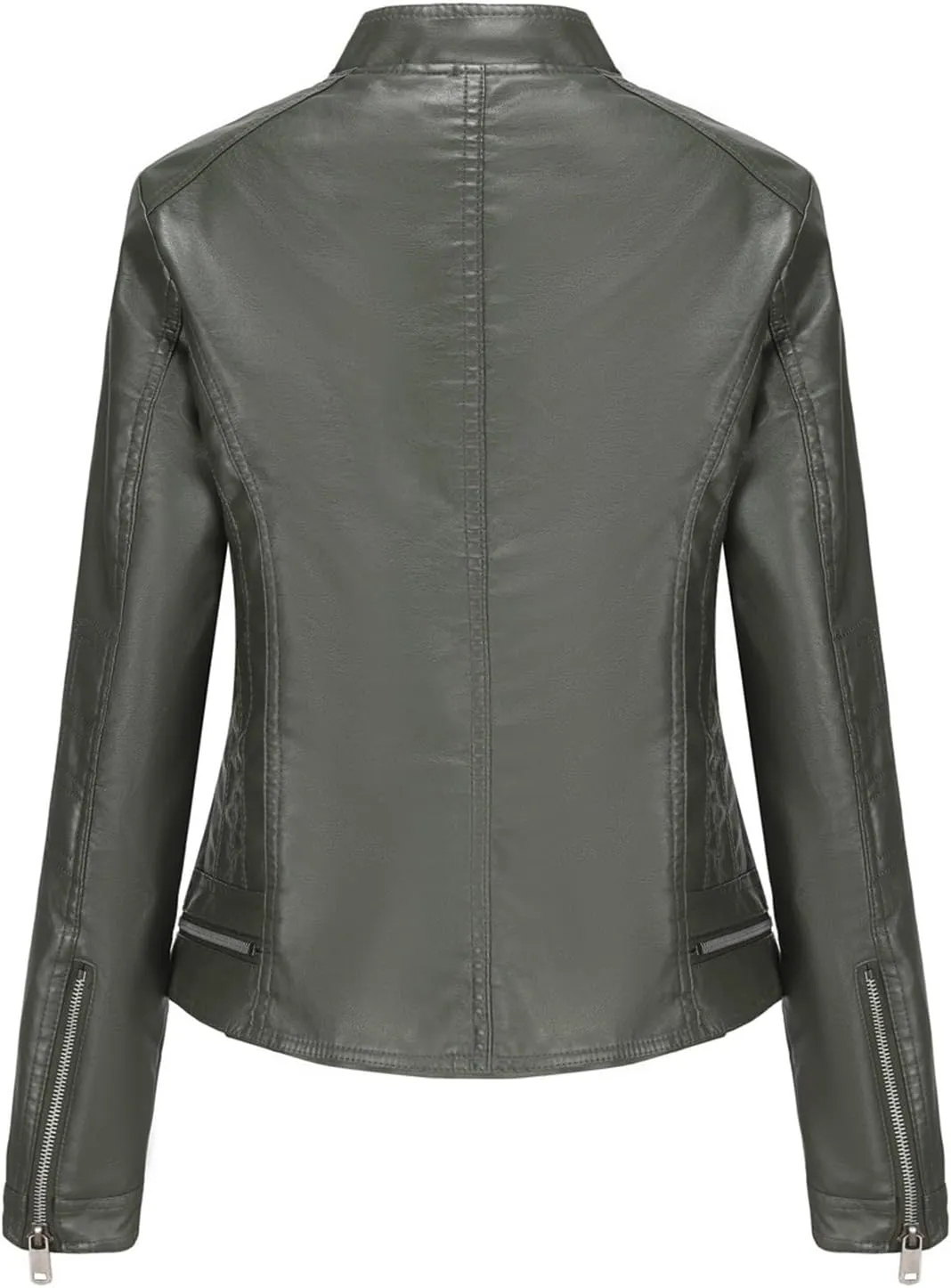 Womens Faux Leather Jacket, Casual Fashion Quilted Zip Up Suede Coat, Moto Biker Coat, Winter Outfits Clothes 2024