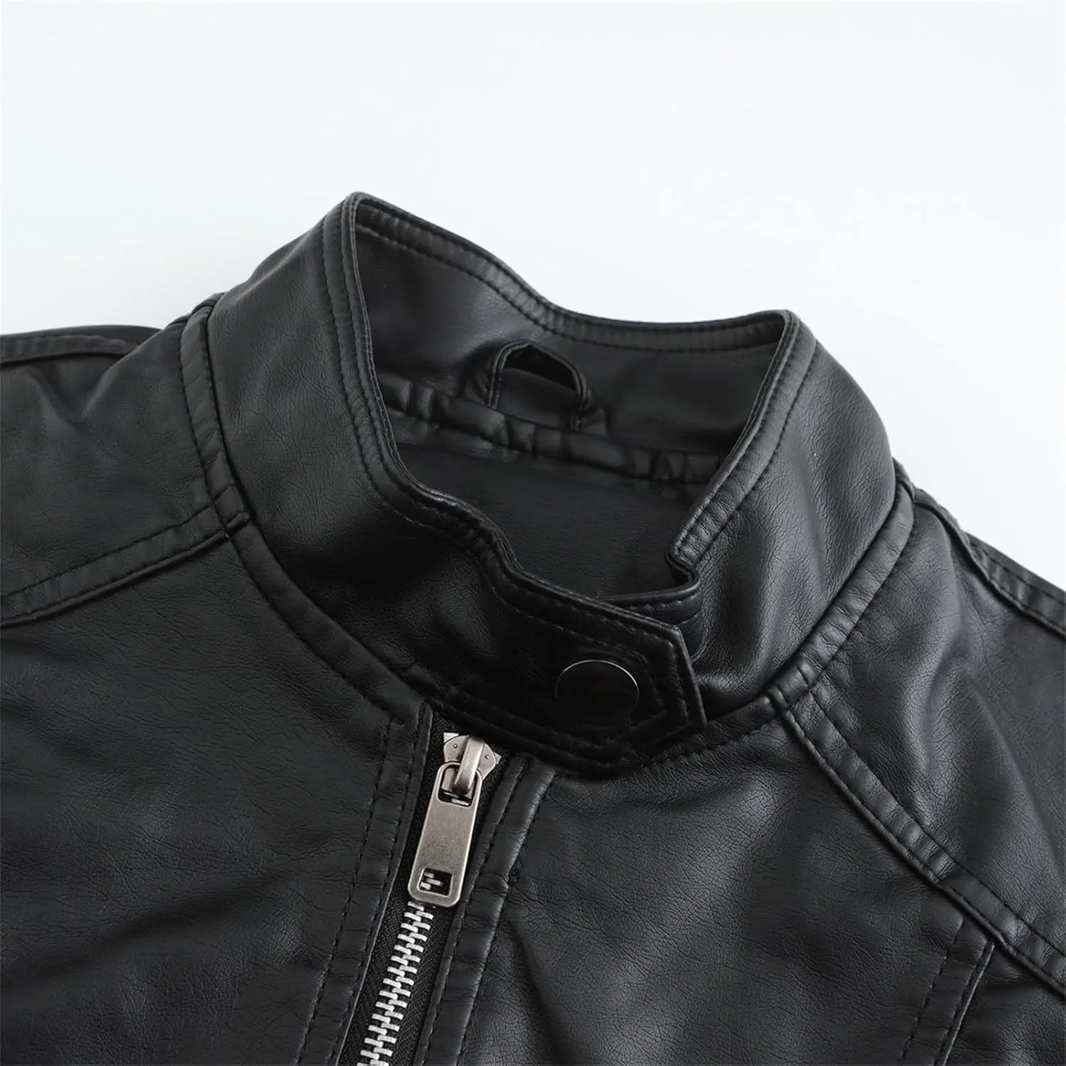 Womens Faux Leather Jacket, Casual Fashion Quilted Zip Up Suede Coat, Moto Biker Coat, Winter Outfits Clothes 2024