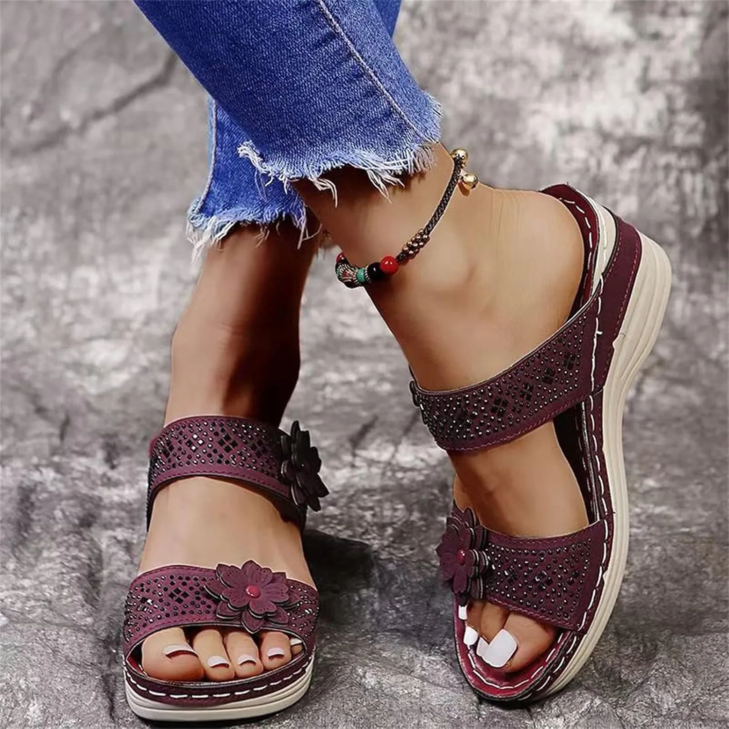 Women's Flat Sandals Open Toes Ankle Strap Flat Sandals Dress Sandal for Women Womens Flip Flops