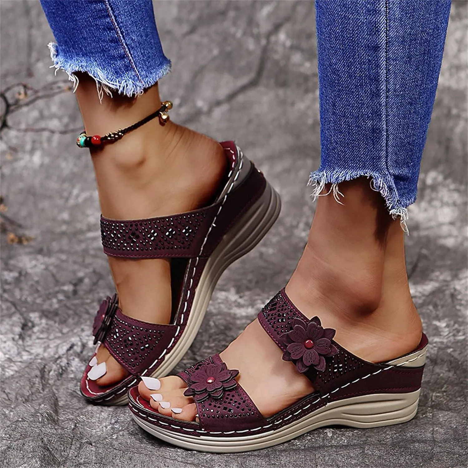 Women's Flat Sandals Open Toes Ankle Strap Flat Sandals Dress Sandal for Women Womens Flip Flops