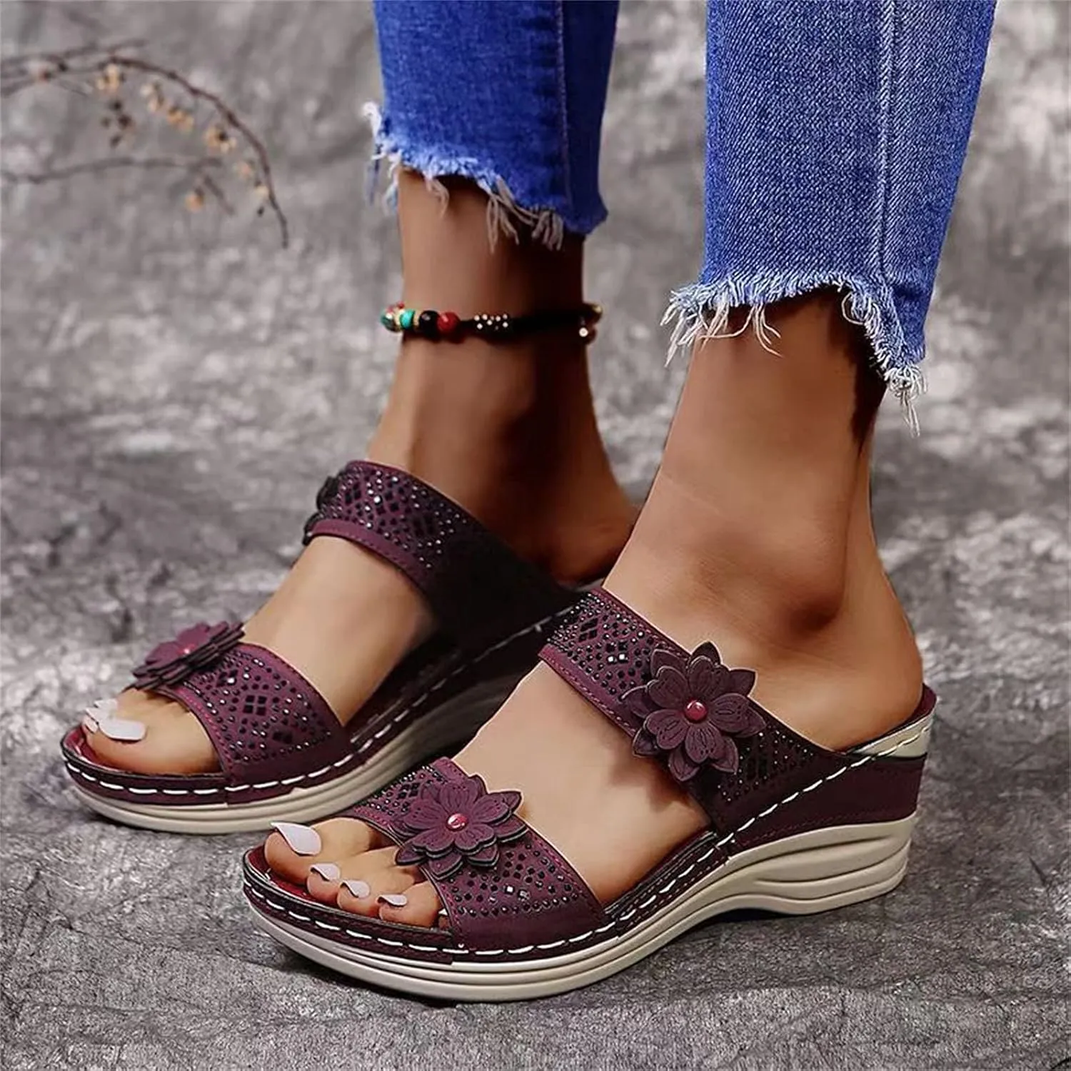 Women's Flat Sandals Open Toes Ankle Strap Flat Sandals Dress Sandal for Women Womens Flip Flops