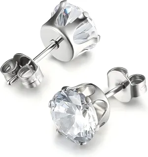 Women's Gold Stud Earrings 2 pcs/set, Diamond Stone Luxury Design Best for Wives, Mothers