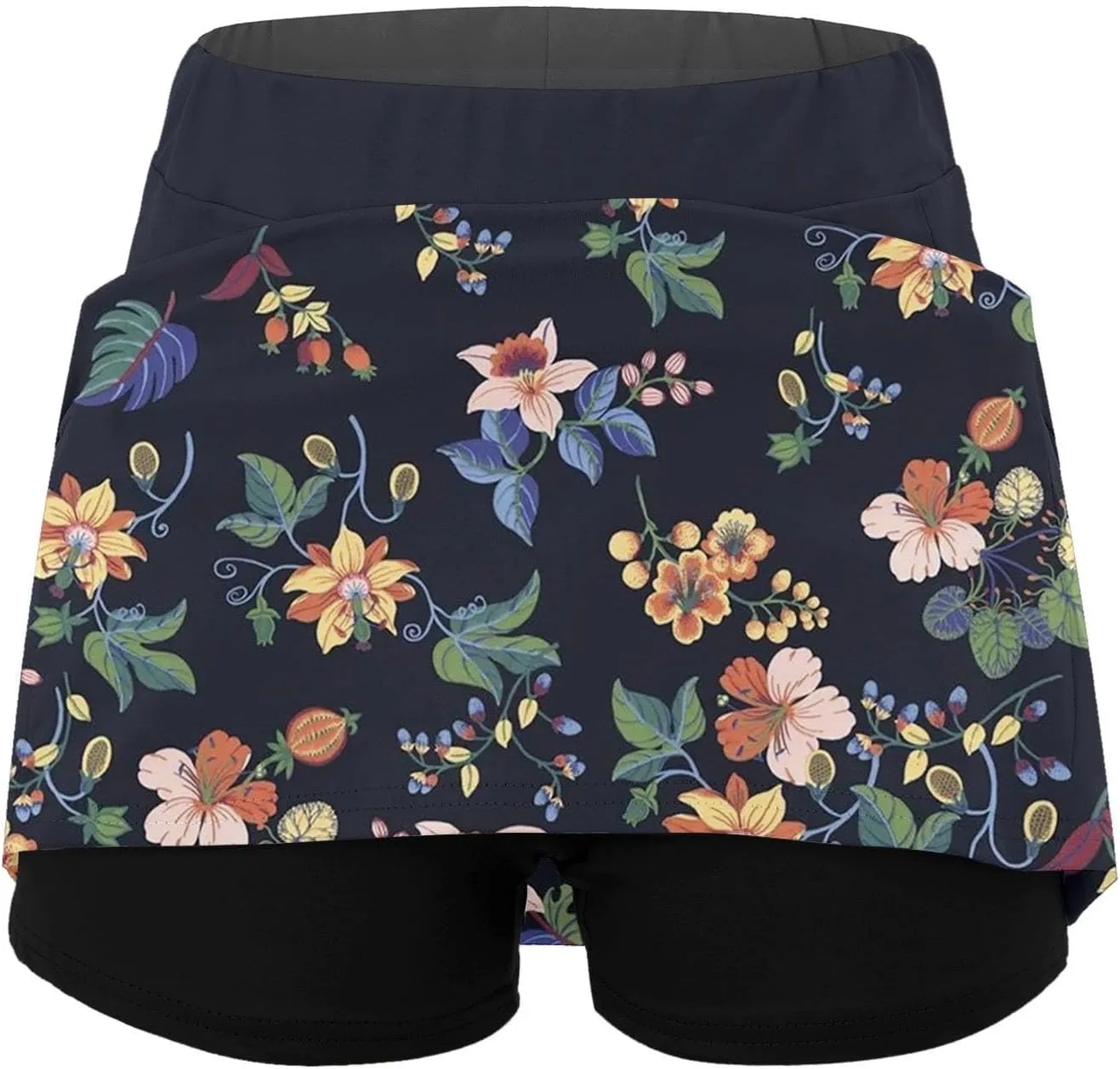Womens Golf Skorts with Pockets Tum Control Floral High Waist Tennis Skirts with Shorts Tum Control A-Line Skort