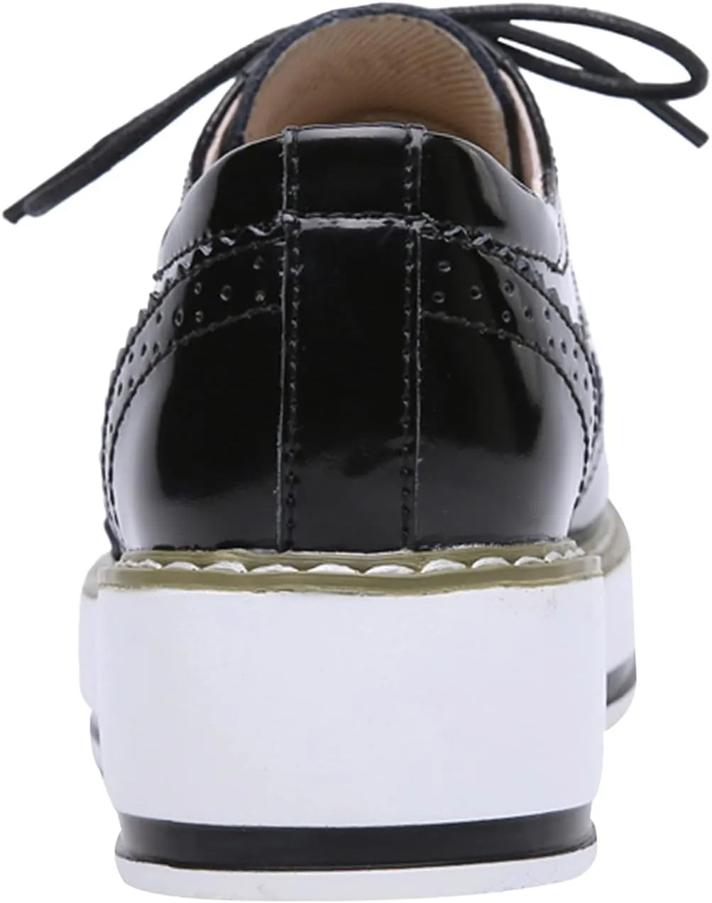 Women's Lace-Up Brogues Sneakers Causal Platform Round Toe Oxfords Shoes