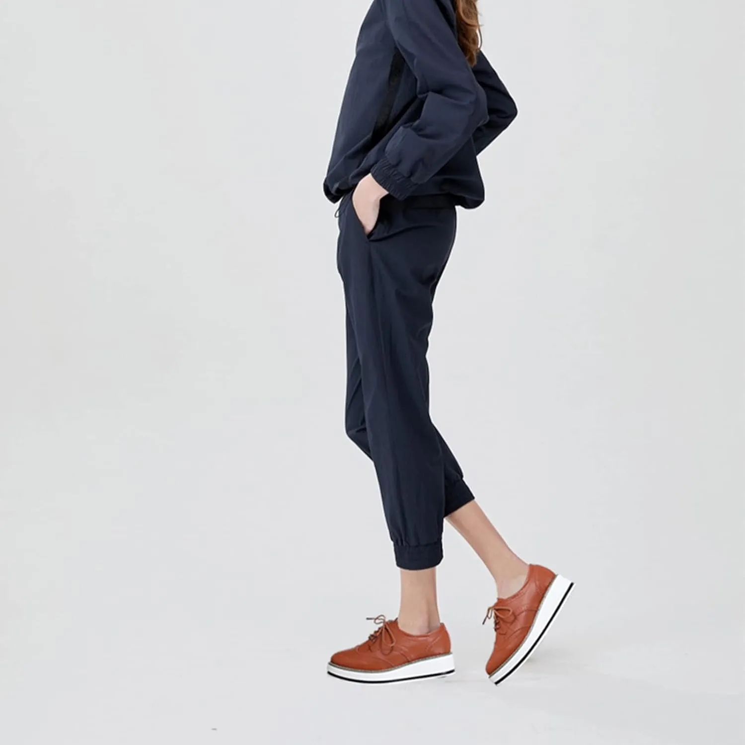 Women's Lace-Up Brogues Sneakers Causal Platform Round Toe Oxfords Shoes