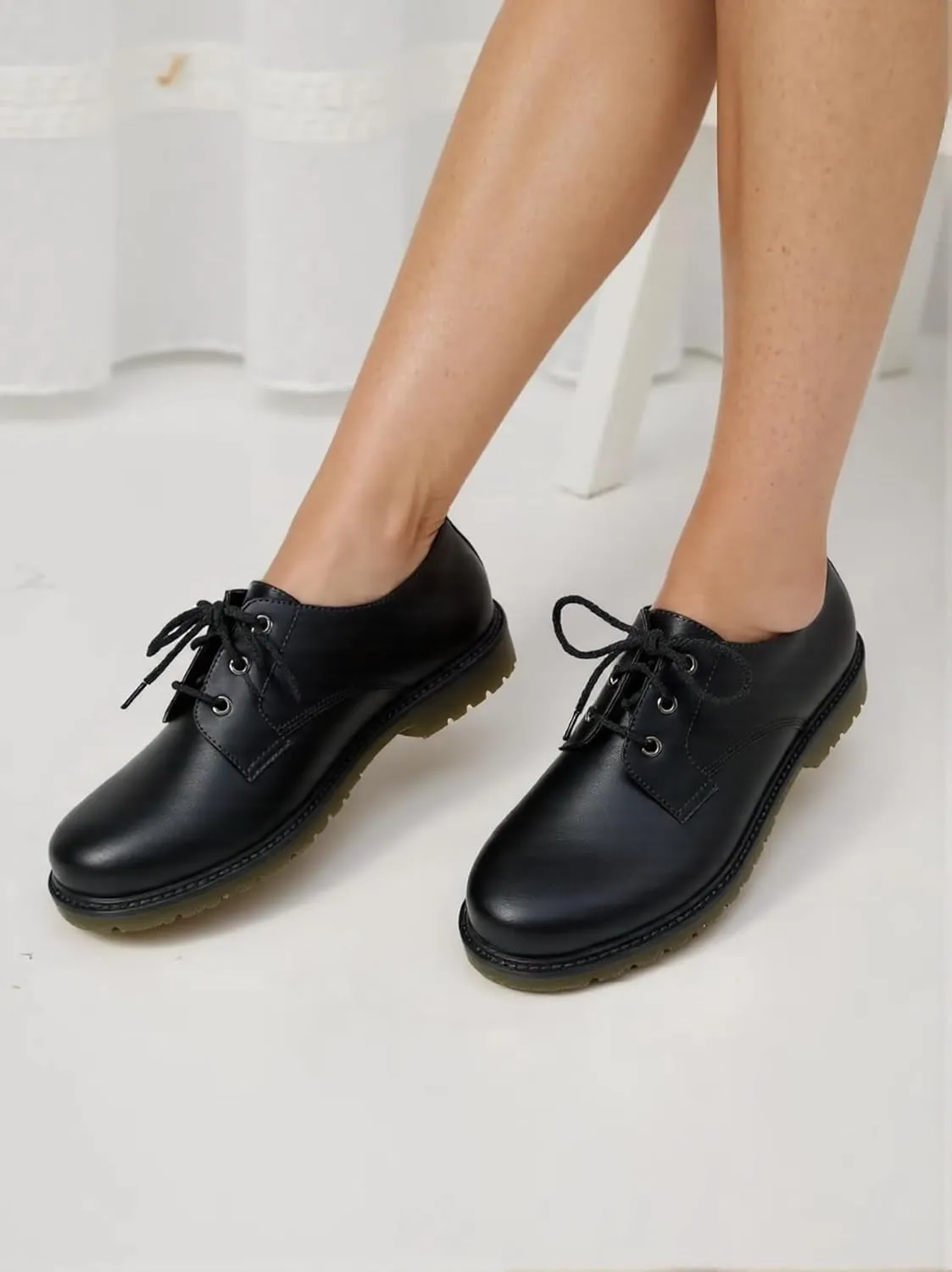 Women's Mary Jane Shoes ?C Classic Black Oxford Shoes with T-Strap Design | Comfortable & Stylish Mary Janes for Women | Casual & Dressy T-Strap Mary Jane Flats