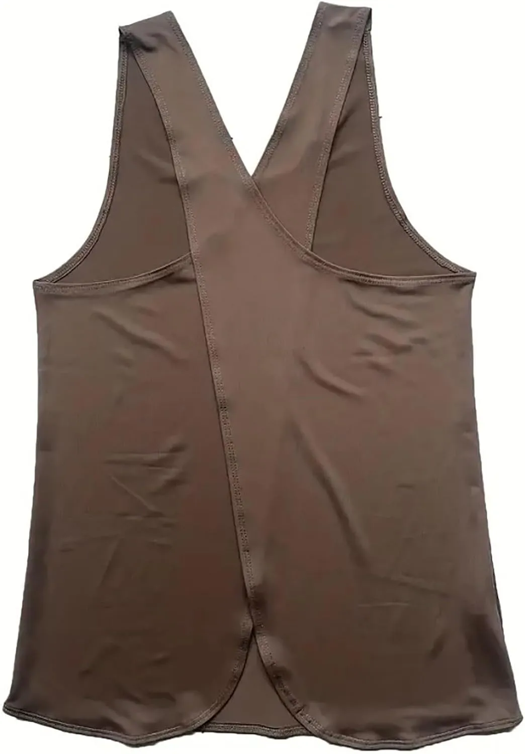 Women's Open Back Workout Tops Cropped Loose Fitness Soft Yoga Tank Tops Backless Athletic Shirt Gym Camisole Tops