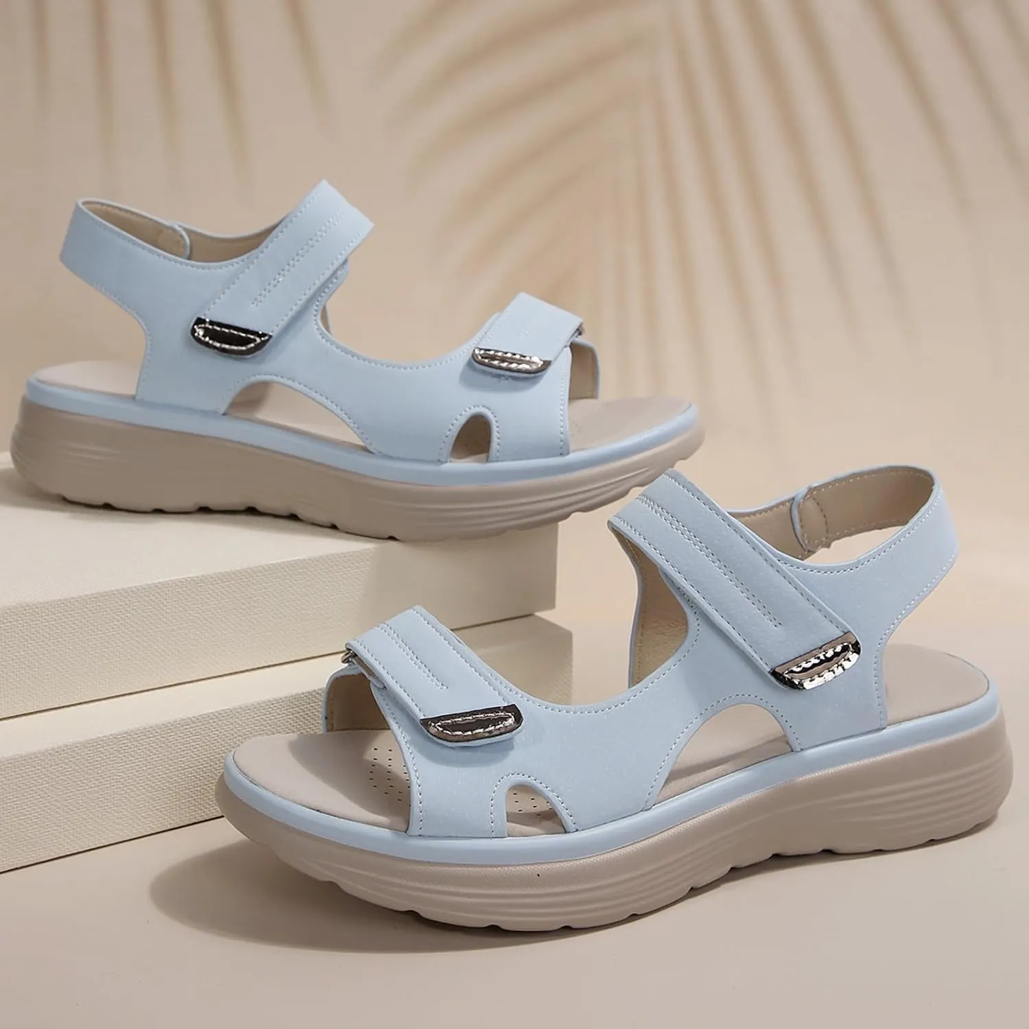 Women's Orthopedic Sandals Comfortable Walking Soft Cushion Foam Sandal Arch Support Shoes Wide Open Toe Shoes