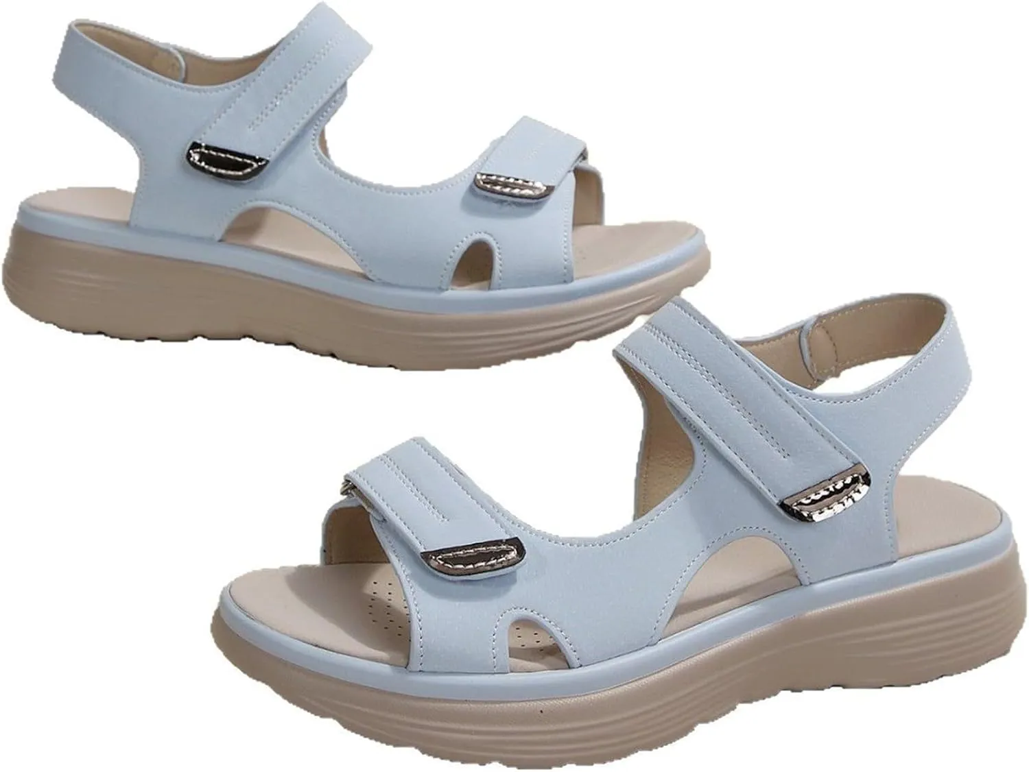 Women's Orthopedic Sandals Comfortable Walking Soft Cushion Foam Sandal Arch Support Shoes Wide Open Toe Shoes