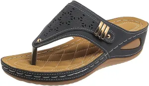 Women's Orthotic Cushion Flip Flops Recovery Walking Sandals for Women Arch Support Comfortable Dressy Summer Open Toe Slip on Beach Thong T-Strap Casual Slippers Outdoor Plantar Fasciitis Shoes