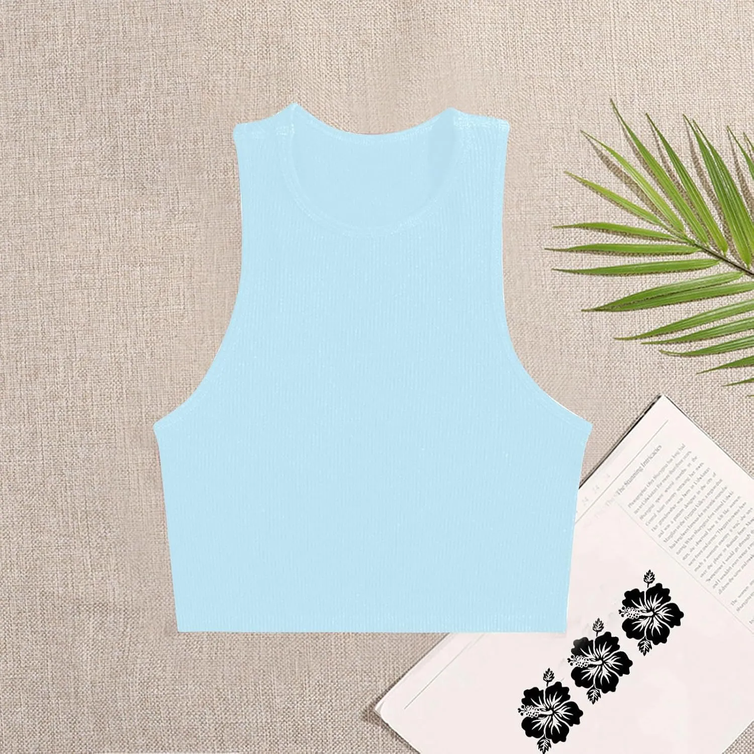 Women's Ribbed Tank Tops Knit Sleeveless Fitted Casual Tops Summer Slim Basic Tee Shirts Workout Lightweight Tank Tops