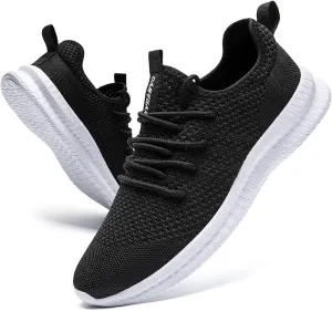 Womens Running Walking Shoes Tennis Slip On Fashion Sneakers Women Sport Workout Gym Shoes Womens Athletic Hiking Nurse Non Slip Lightweight Breathable Shoes Black_White US Size 11.5