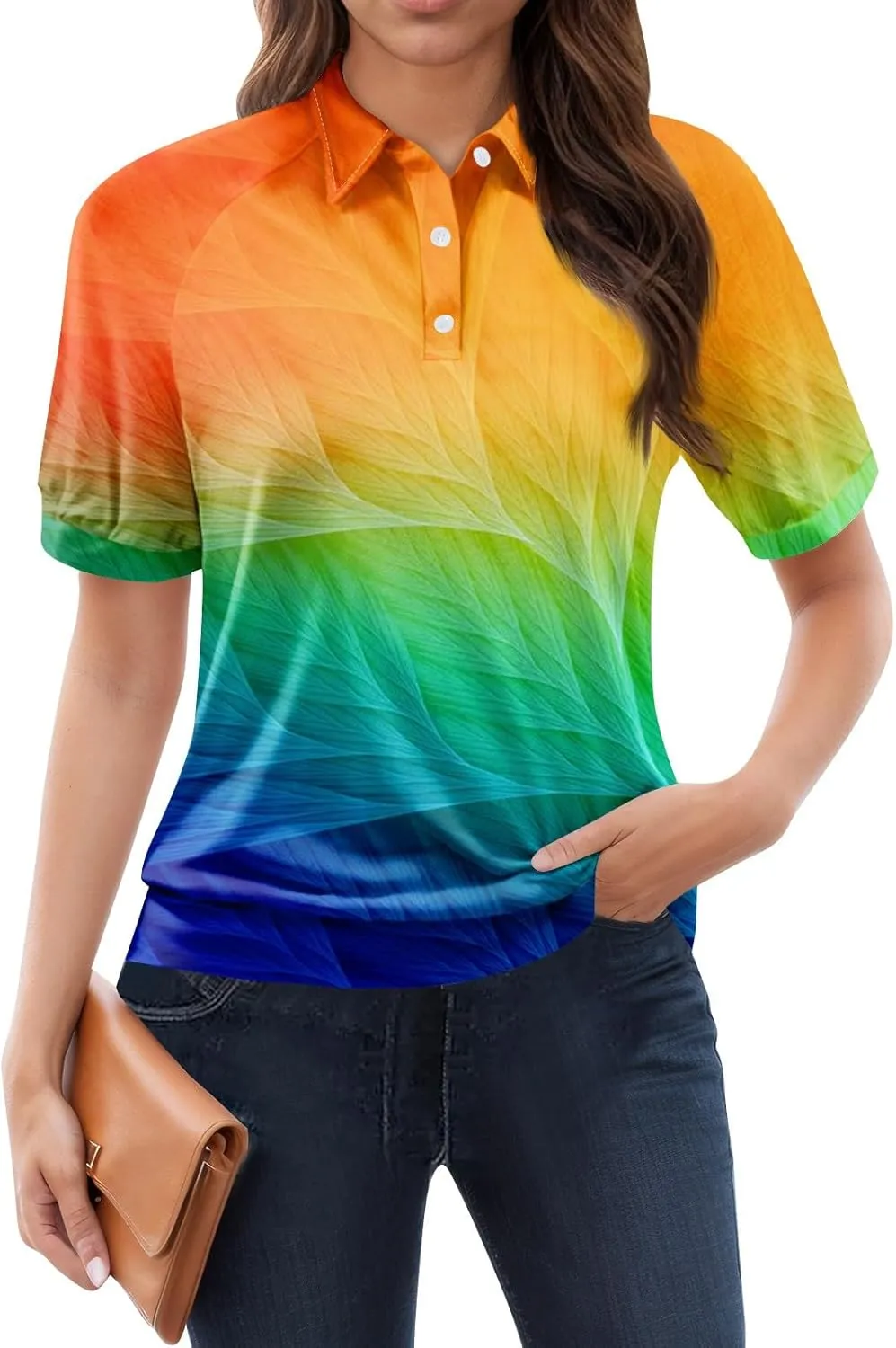 Womens Shirts Casual Short Sleeve Work Outfits Lapel Collared Floral Print Blouses Summer Tops Trendy