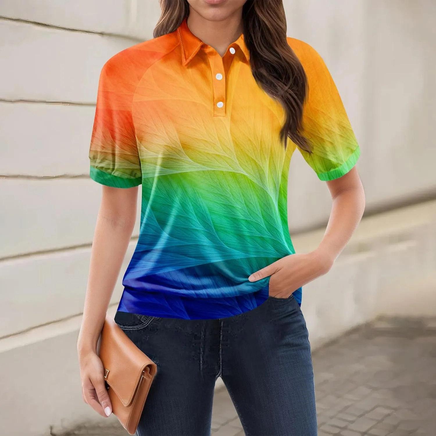Womens Shirts Casual Short Sleeve Work Outfits Lapel Collared Floral Print Blouses Summer Tops Trendy