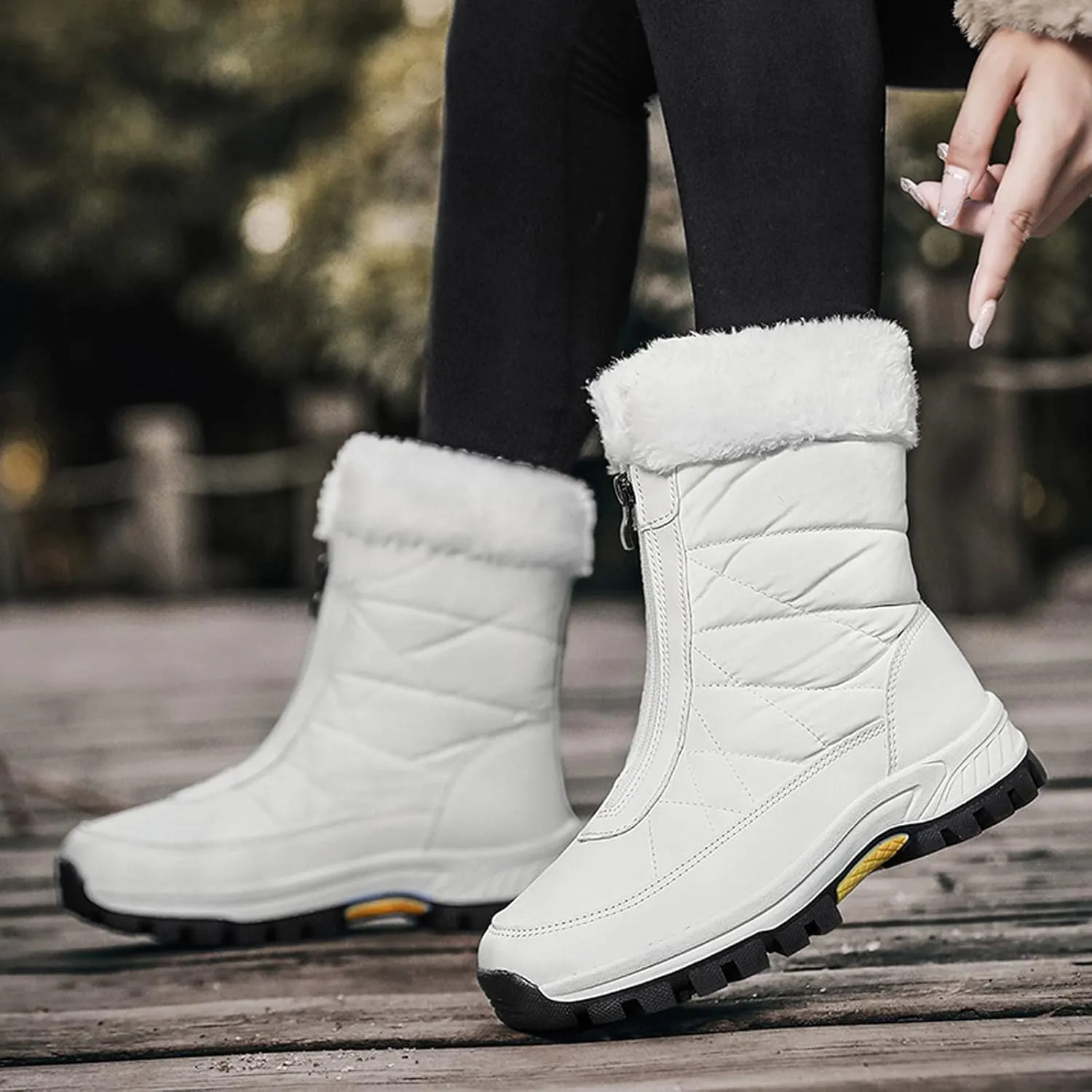 Women's Snow Boots Size 9 Wide Boots Snow for Women 2023 Boots Winter Women Cute Women's Winter Ankle Booties Womens Rubber Boots Waterproof Tall Wide Calf