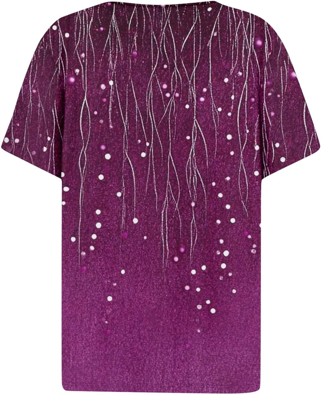 Women's T-Shirts Button Down Tunic Tops Short Sleeve Casual Blouses Henley V Neck Loose Fit Summer Clothes