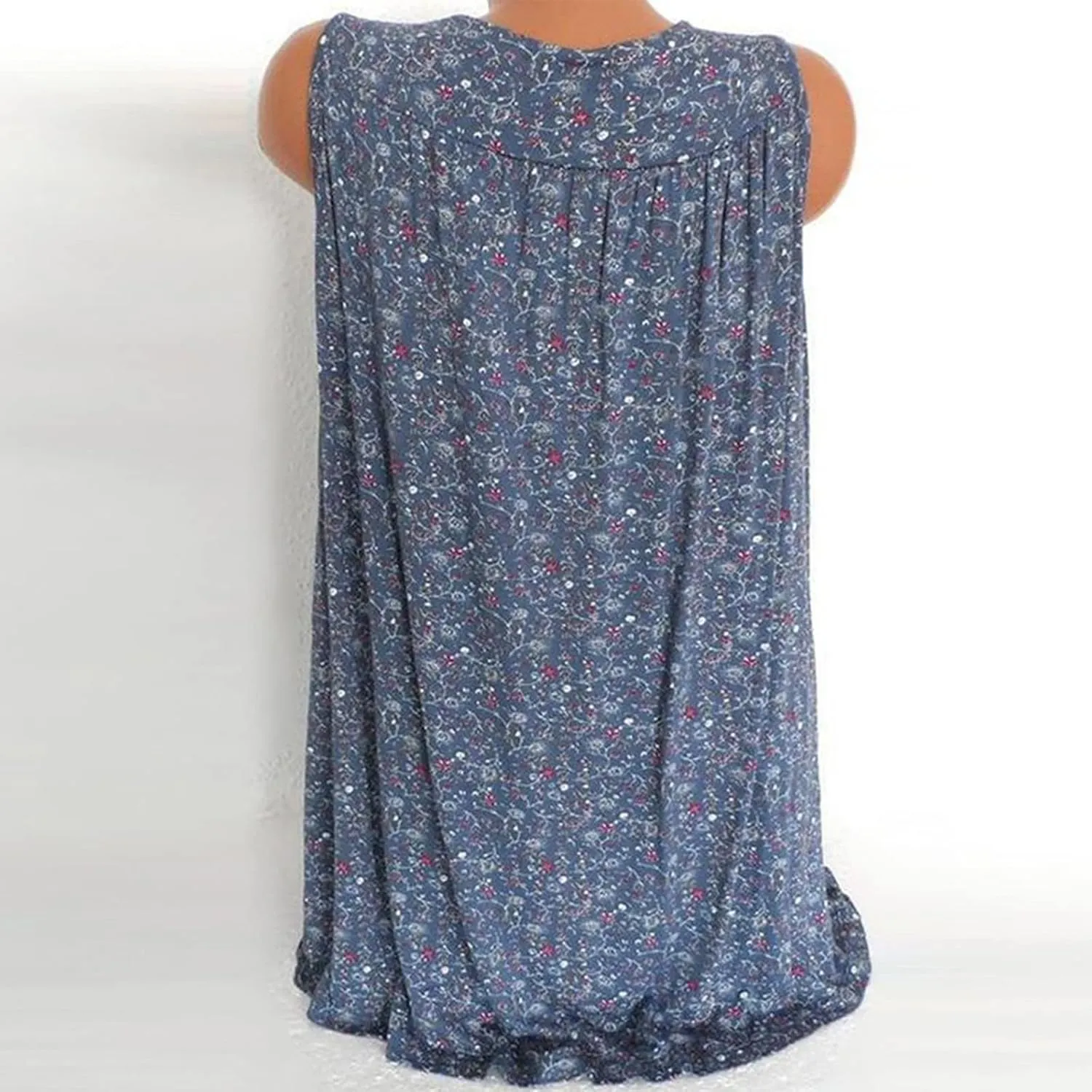 Womens Tank Tops Loose Fit 2024 Floral Print Boho Tunic Shirts Sleeveless V Neck Flowy Blouse Casual Trendy Clothing