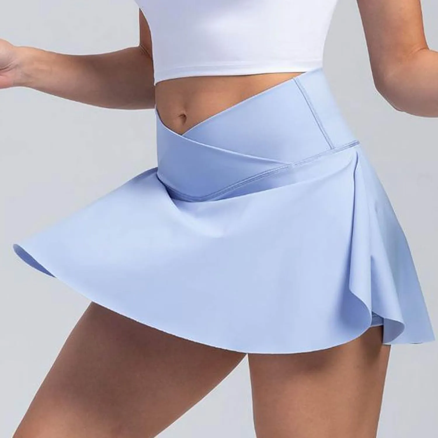 Women's Tennis Mini Skirts Elastic High Waisted Athletic Stretchy Skirt Inner Shorts Lightweight Running Workout Skort