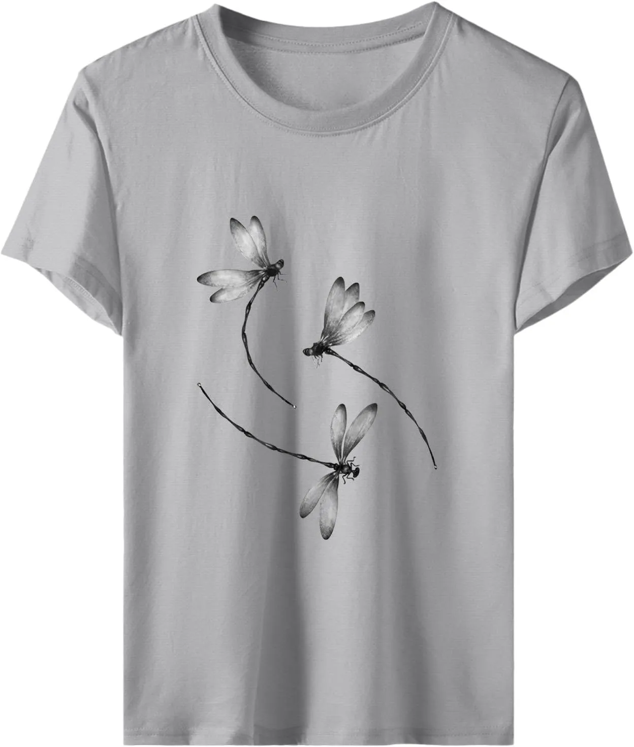 Womens Vintage Flower Print T Shirt Funny Cute Animal Graphic Tees Tops Loose Casual Outdoor Shirt 2025 Tops