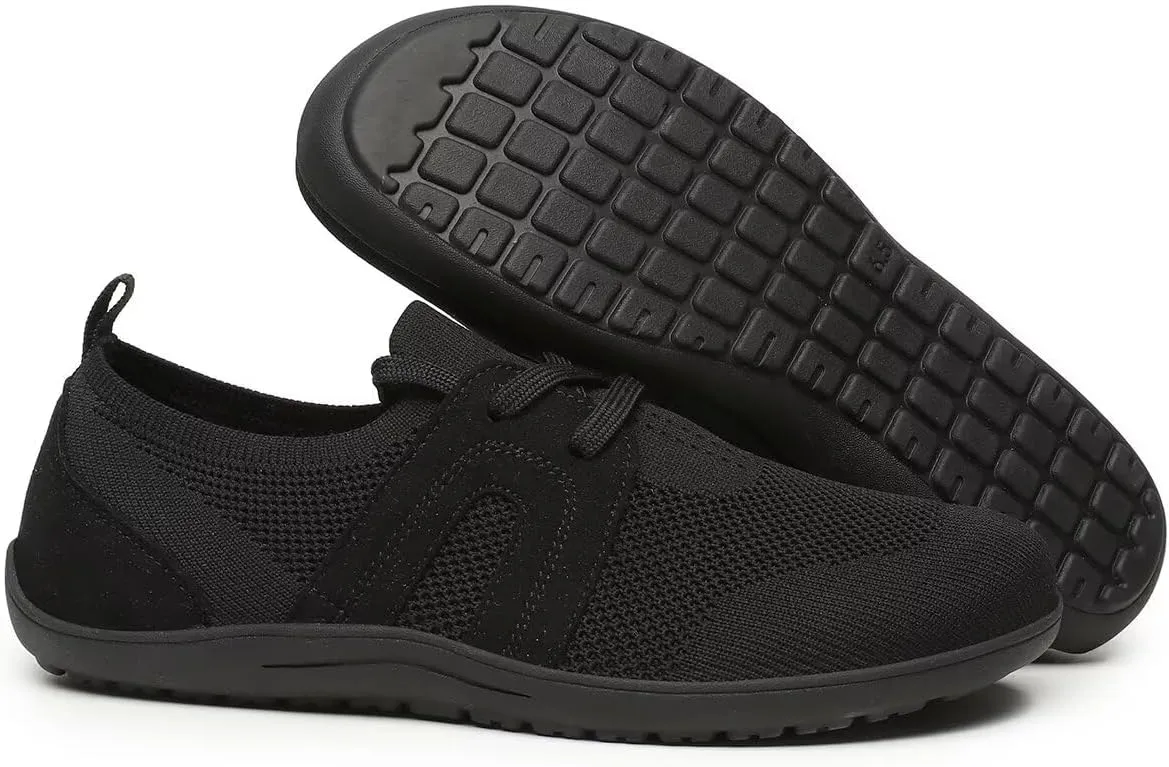 Women's Wide Toe Minimalist Barefoot Walking Shoes Comfortable Mesh Lace-up Shoes Casual Tennis Gym Athletic Sneakers